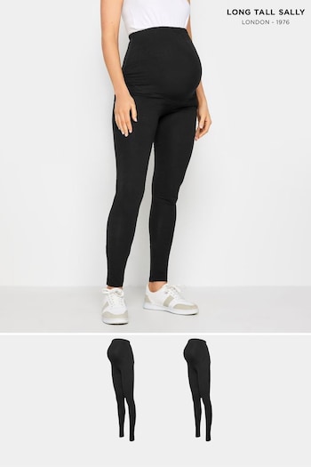 Long Tall Sally Black Maternity Leggings 2 Pack (N26769) | £34