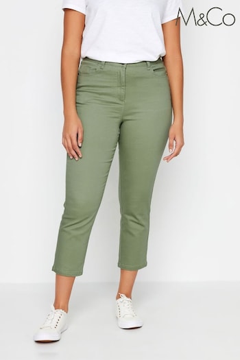 M&Co Green Petite Petite Cropped Stunt Jeans (N26797) | £29