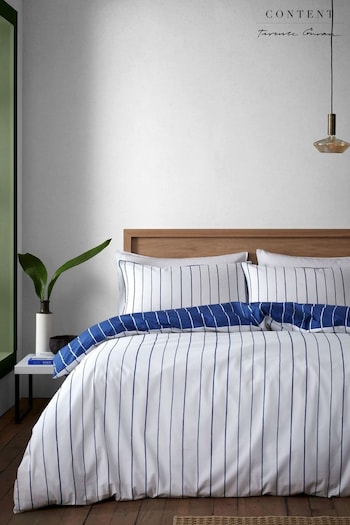 Content by Terence Conran White Hastings Stripe Cotton Duvet Cover Set (N26830) | £35 - £60