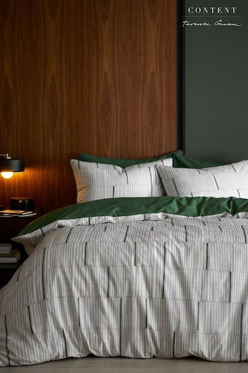 Content by Terence Conran Green Camden Stripe Cotton Duvet Cover Set (N26832) | £35 - £60