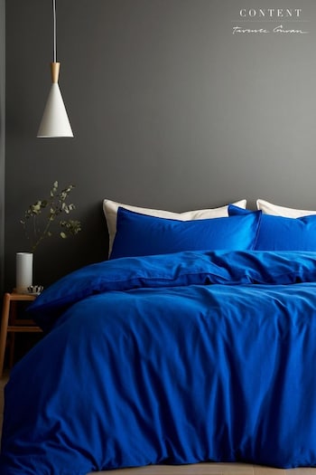 Content by Terence Conran Conran Blue Relaxed Cotton Linen Duvet Cover Set (N26835) | £60 - £90