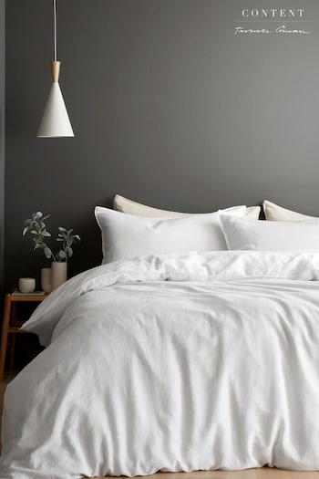Content by Terence Conran White Relaxed Cotton Linen Duvet Cover Set (N26853) | £60 - £90
