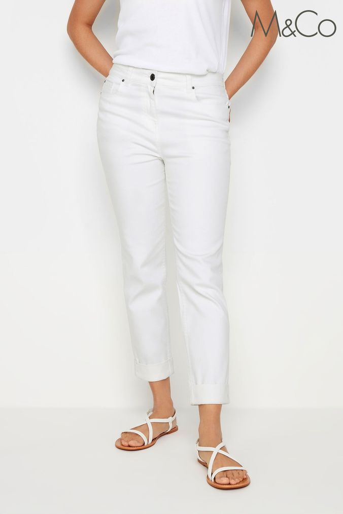 Ladies white cropped jeans new arrivals