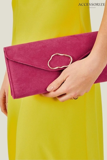 Accessorize Pink Suedette Box Clutch Bag (N26916) | £25