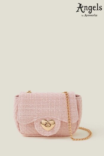 Angels By Accessorize Girls Pink Tweed Bag (N26919) | £13