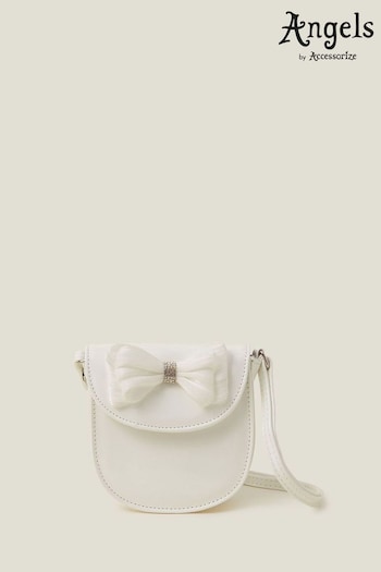 Angels By Accessorize Girls White Patent Bow Bag (N26920) | £13