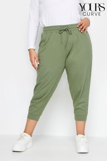 Yours Curve Green Cropped Joggers (N26945) | £20