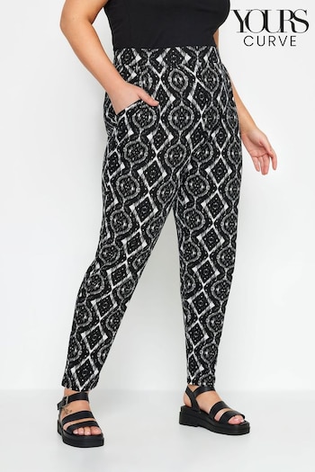 Yours Curve Black Double Pleated Harem Trousers (N26952) | £27