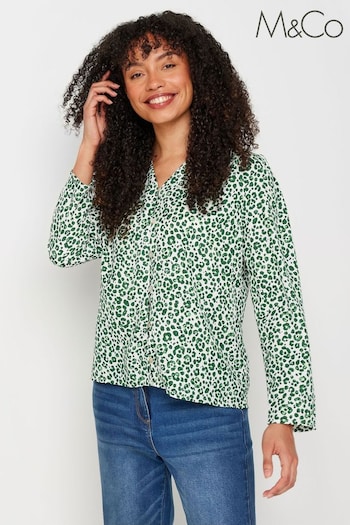 M&Co Green Long Sleeve Blouse (N26957) | £24