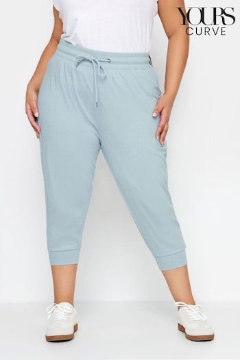 Yours Curve Blue Cropped Joggers (N26961) | £20