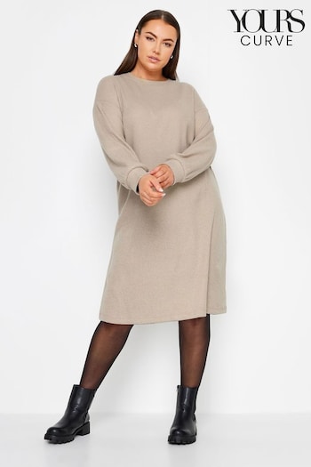 Yours Curve Cream Soft Touch Jumper Dress Elastic (N26969) | £31