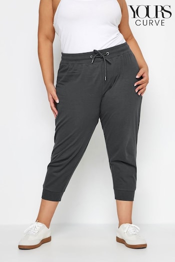 Yours Curve Grey Cropped Joggers (N26971) | £20