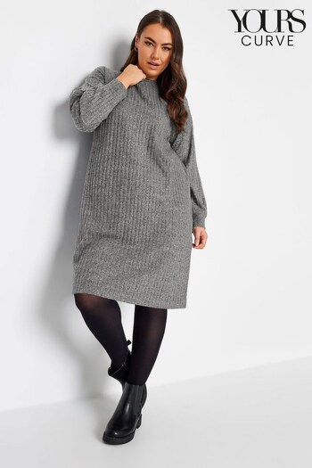 Yours Curve Grey Soft Touch Jumper Dress (N26992) | £31