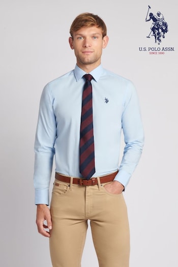 U.S. Polo Assn. Mens Long Sleeve Poplin White Shirt (N27008) | £65