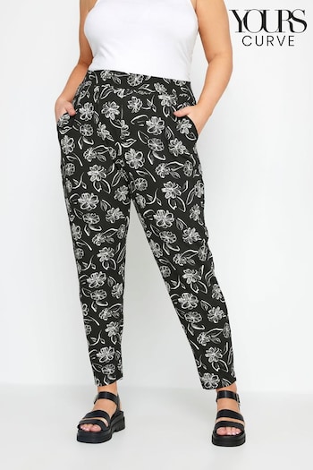 Yours Curve Black Chrome Double Pleated Harem Trousers (N27013) | £27