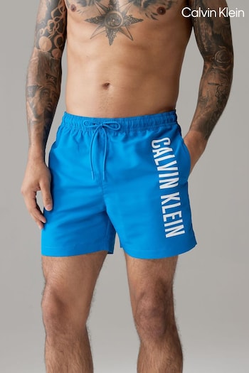Calvin Klein Blue Slogan Swim Shorts (N27018) | £60