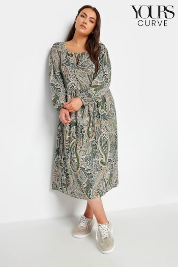 Yours Curve Green Ditsy Floral Print Midaxi Dress (N27022) | £34