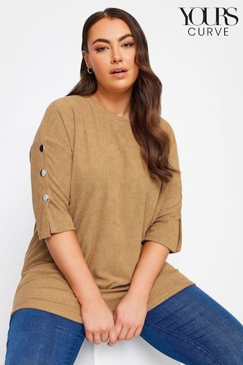 Yours Curve Brown Batwing Sleeve Soft Touch Jumper (N27083) | £29