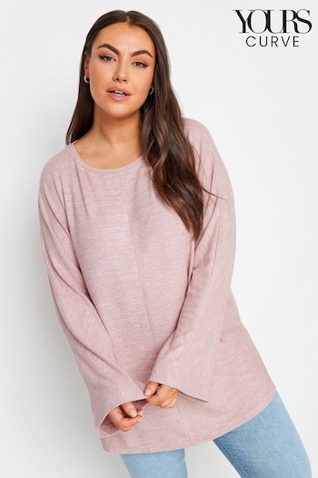 Yours Curve Mid Pink Batwing Sleeve Soft Touch Jumper (N27111) | £29