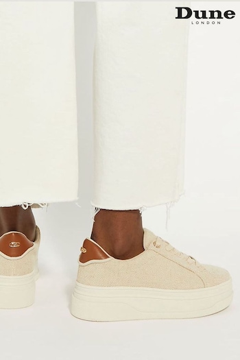 Dune London Cream Exaggerate Bumper Flatform Lace-up Trainers (N27134) | £95
