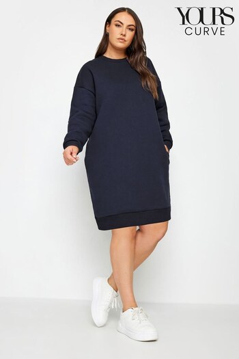 Yours Curve Blue Sweat Tunic Dress (N27136) | £27