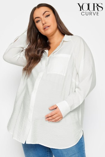 Yours Curve Cream/White Bump It up Maternit Stripe Shirt (N27156) | £29