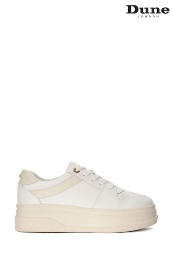Dune London Emmelie Flatform Panel White Sneakers (N27158) | £95