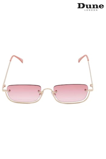 Dune London Gold Glanville Slim Metal Rectangle Sunglasses frame (N27184) | £45
