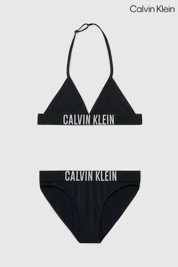 Calvin yw0yw00337 Klein Logo Triangle Black Bikini Set (N27217) | £50