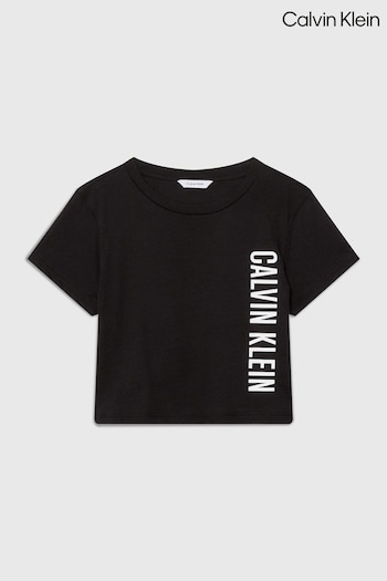 Calvin xbody Klein Slogan Cropped T-Shirt (N27220) | £28