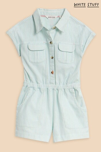White Stuff Blue Striped Woven Playsuit (N27228) | £22