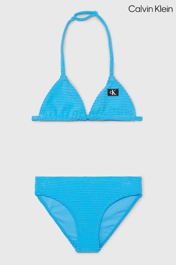 Calvin carnation Klein Blue Triangle Bikini Set (N27236) | £55