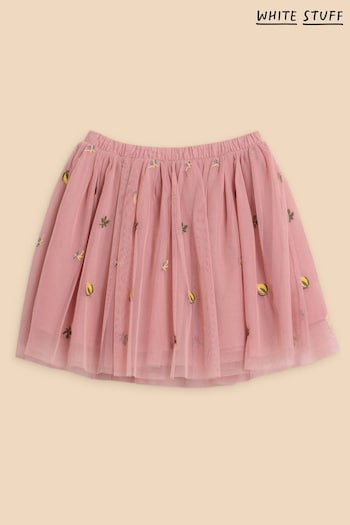 White Stuff Pink Embroidered Tuelle Skirt (N27237) | £25