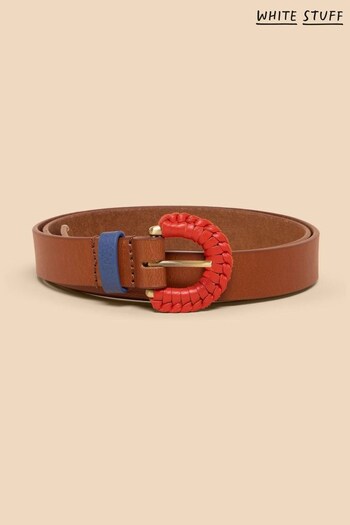 White Stuff Brown Woven Leather Buckle Belt (N27244) | £29
