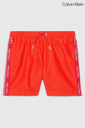 Calvin Jacket Klein Medium Orange Drawstring Swim Shorts (N27253) | £50