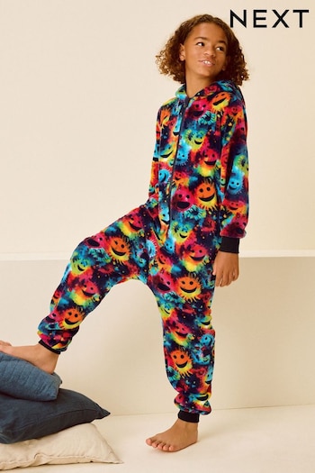 Multi Bright Smiley Face Fleece All-In-One (3-16yrs) (N27303) | £22 - £34