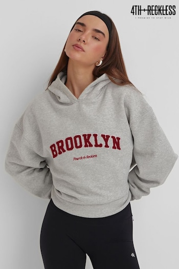 4th & Reckless Grey Brooklyn Hoodie (N27317) | £42