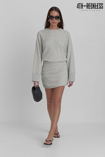 4th & Reckless Grey Mini Catherine Wrap Front Skirt (N27335) | £30