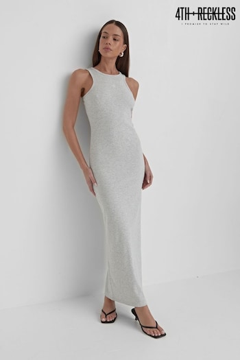 4th & Reckless Grey Emel Jersey Midaxi Dress (N27365) | £45