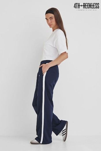 4th & Reckless Blue Madison Wide Leg Joggers (N27383) | £38