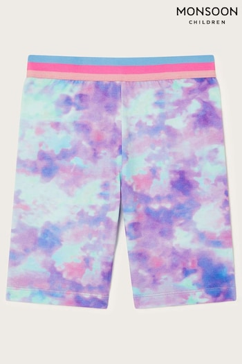 Monsoon Purple Tie-Dye Cycling Shorts (N27390) | £18 - £22