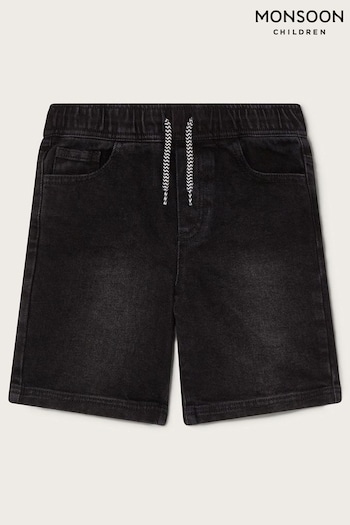 Monsoon Black Denim Pull-On Shorts (N27414) | £22 - £26