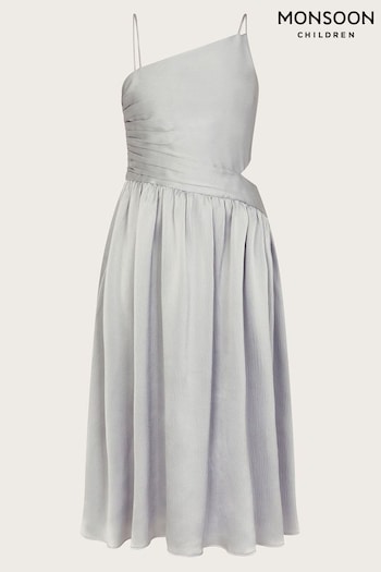 Monsoon Silver Satin Cut-Out Prom Dress (N27418) | £56 - £61