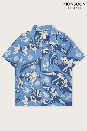 Monsoon Blue Dinosaur Bone Shirt (N27432) | £18 - £21