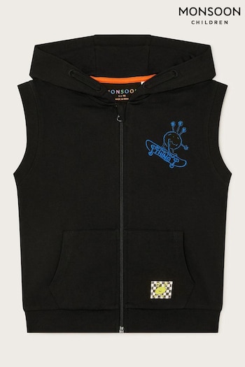 Monsoon Black Sleeveless Zip-Up Hoodie (N27438) | £25 - £29