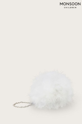 Monsoon Natural Feather Pom Pom ANCHOR Bag (N27466) | £17.50