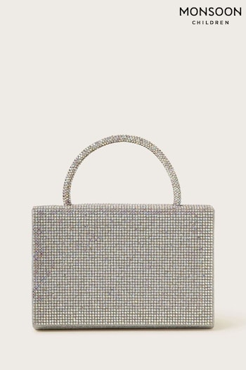 Monsoon Silver Diamanté Dazzle Bag dos (N27491) | £15