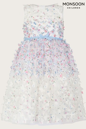 Monsoon White Confetti 3D Petal Dress (N27500) | £65 - £75