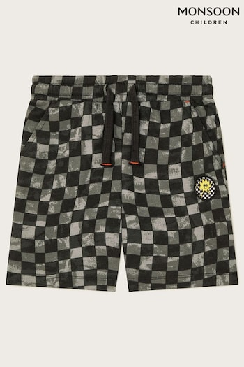 Monsoon Black Checkerboard Logo Shorts (N27547) | £18 - £22