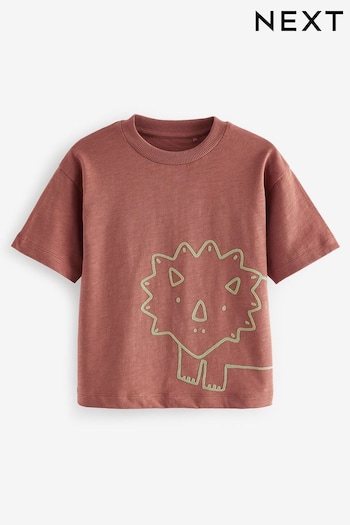 Orange Dinosaur Short Sleeve Character T-Shirt (3mths-7yrs) (N27554) | £5 - £7